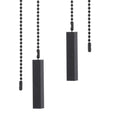 Ceiling Fan Pull Chain, 2 Piece Cuboid Pattern Extension Pendant with 12" Ceiling Fan Chain Extender and Connector (Black)