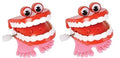 Rhode Island Novelty 2 Count Chatteng Chomping Wind up Toy Walking Teeth with Eyes