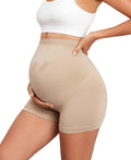 Women's Y25d Maternity Seamless Underwear Over Bump Pregnancy Shorts High Waist Panties Under Dress Belly Support Nude Shapewear