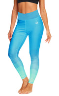 Gradient Swim Pants for Women Swimming High Waisted Surf High Waisted Long Swim Bottom Aqua Blue S