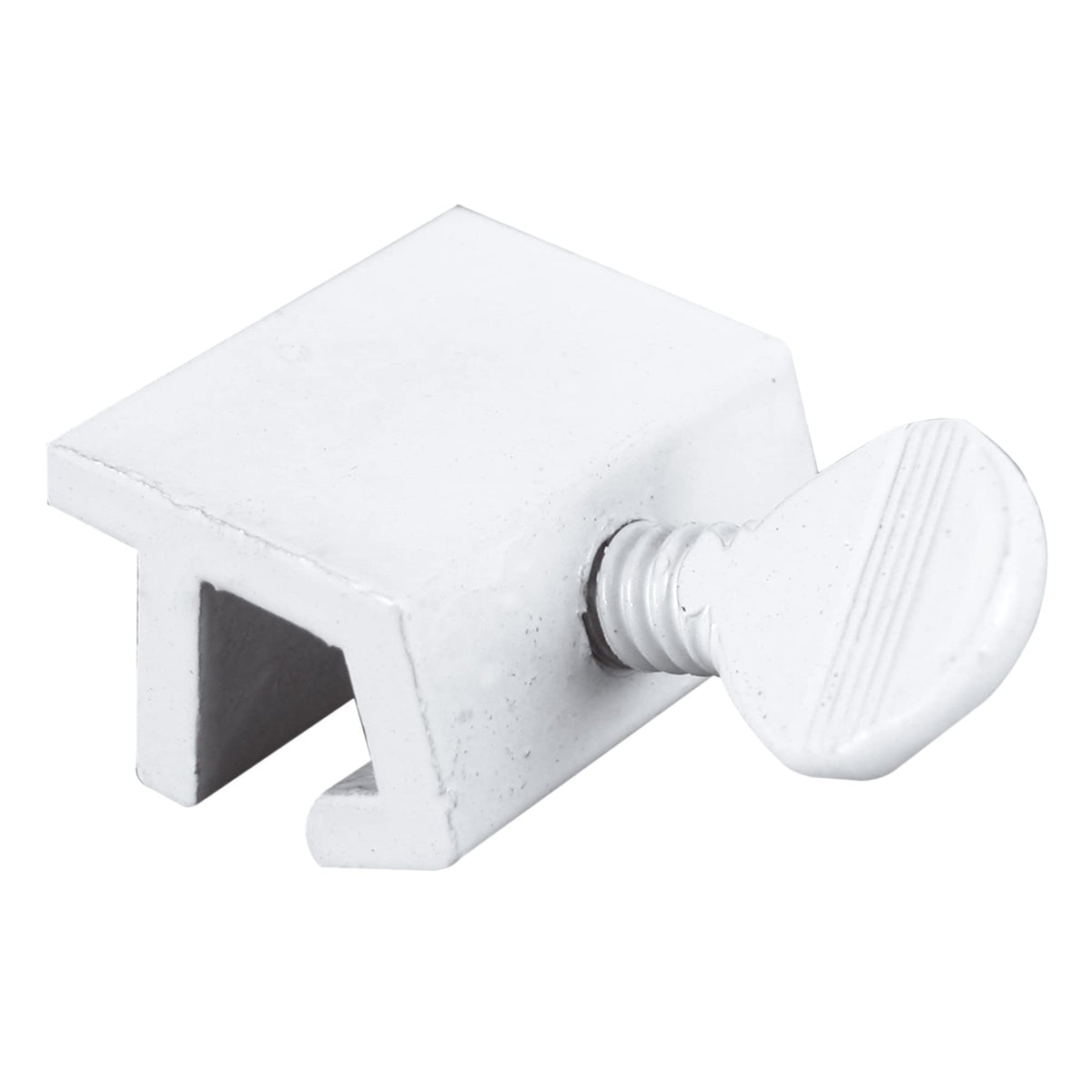 Prime-Line U 9823 Aluminum, White Finish, Sliding Window Security Lock (4 Pack) | For 1/8 Inch Wide Rail