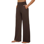 Fireswan Yoga Pants Women High-Waist Wide-Leg With Pockets - Brown