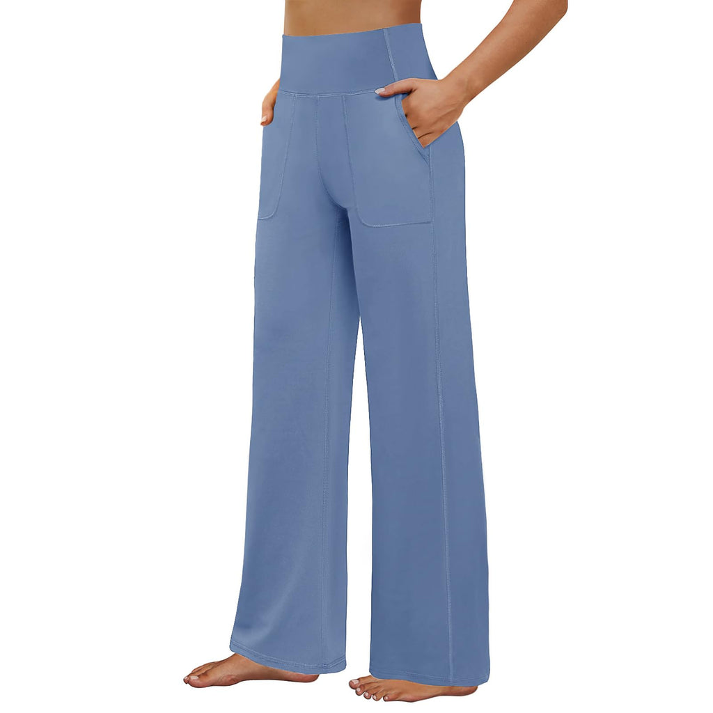Fireswan Yoga Pants Women High-Waist Wide-Leg With Pockets - Style 16