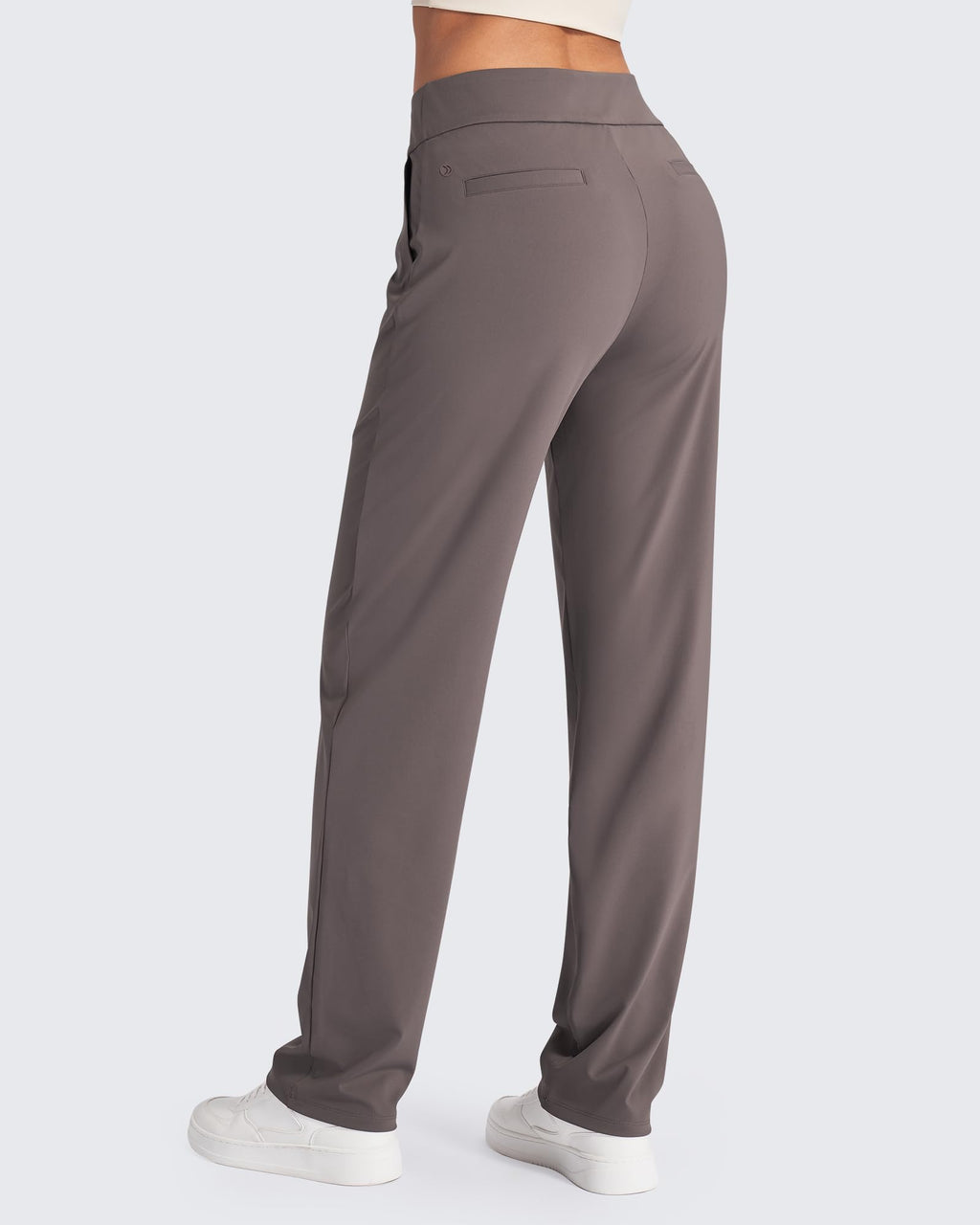 G4free Women's Dress Pants High-Waisted Travel Taupe Xs Extra Tall