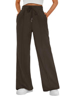 Automet Women's Wide-Leg Sweatpants Baggy Lounge Sweat Pants Coffee Xs