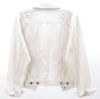 Kedera Jean Jacket For Women White Jackets Distressed Denim Lightweight Size M 8 10