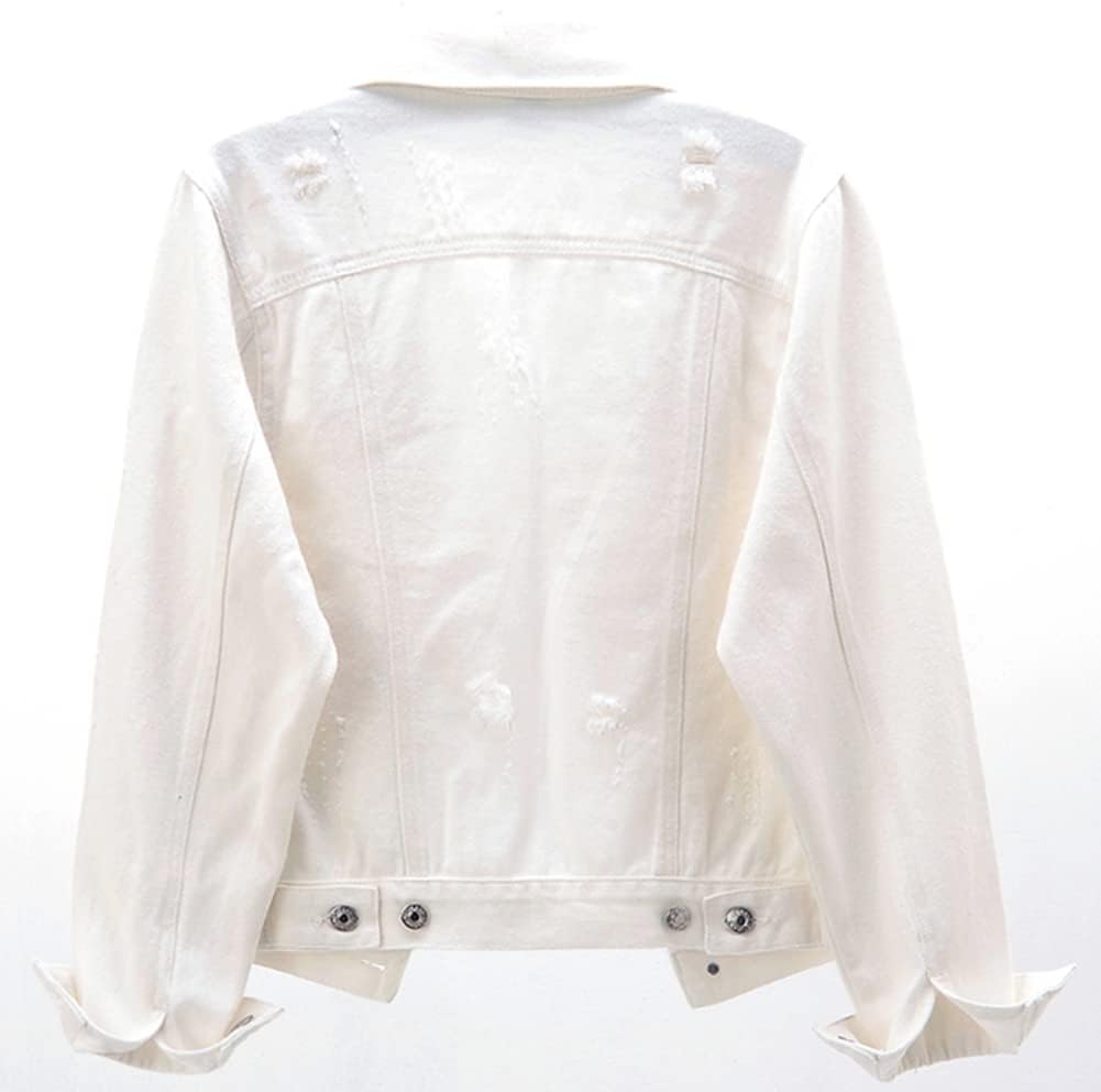 Kedera Jean Jacket For Women White Jackets Distressed Denim Lightweight Size M 8 10