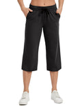 Specialmagic Women's Capri Pants Cotton Sweatpants Black 4xl