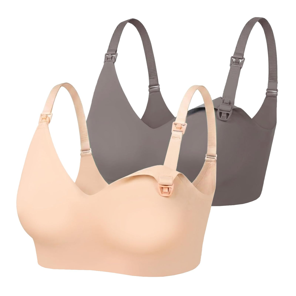 Women's As Fairy Wireless Jelly Support Nude+coffee S Nursing Bra