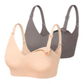 Women's As Fairy Wireless Jelly Support Nude+coffee L Nursing Bra