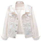 Kedera Jean Jacket For Women White Jackets Distressed Denim Lightweight Size M 8 10