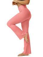 Fohofo Yoga Pants Women Flare Leggings For With Pockets - Pink