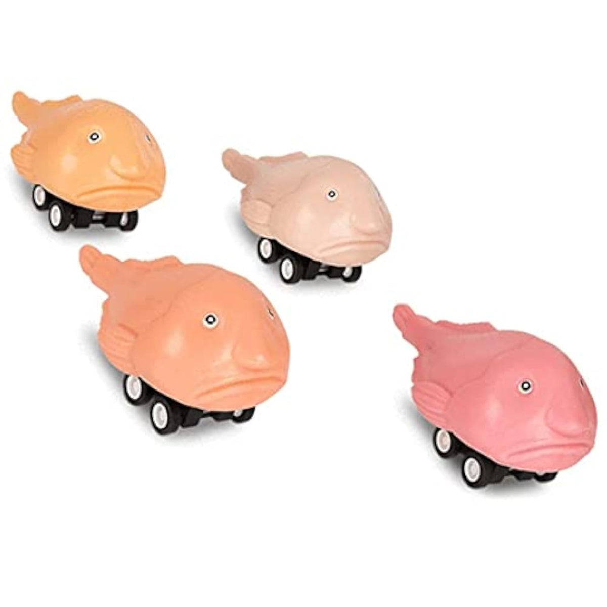 Accoutrements Archie McPhee Soft Vinyl Pull Back Racing Blobfish (4 Pack)
