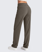G4free Work Pants Women With Pockets Travel Slacks Dark Taupe S