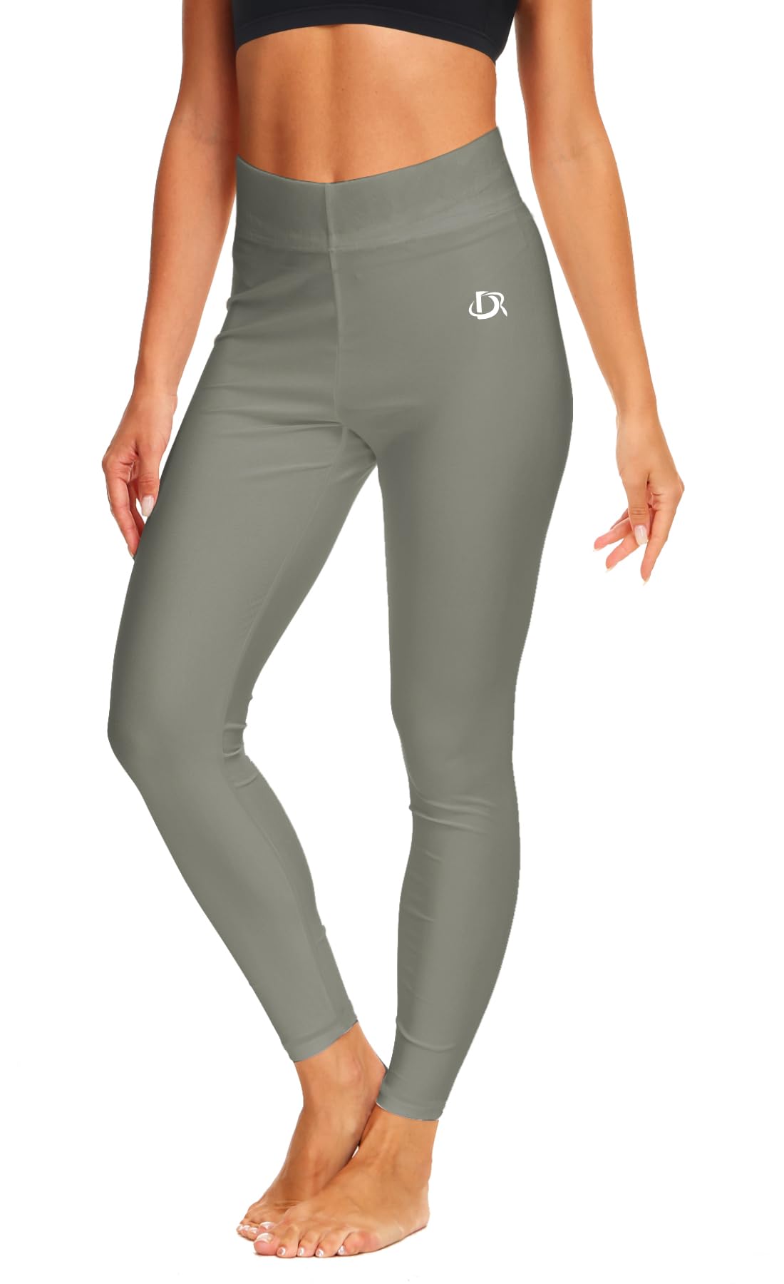 Beach Pants for Women Sun Protection High Waisted Swim Pants Quick Dry Rash Guard Pants Light Grey S