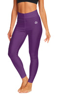 Purple Yoga Pants for Women SPF 50+ Quick Dry Swim Leggings Elastic Waist Tummy Control Beach Pants L