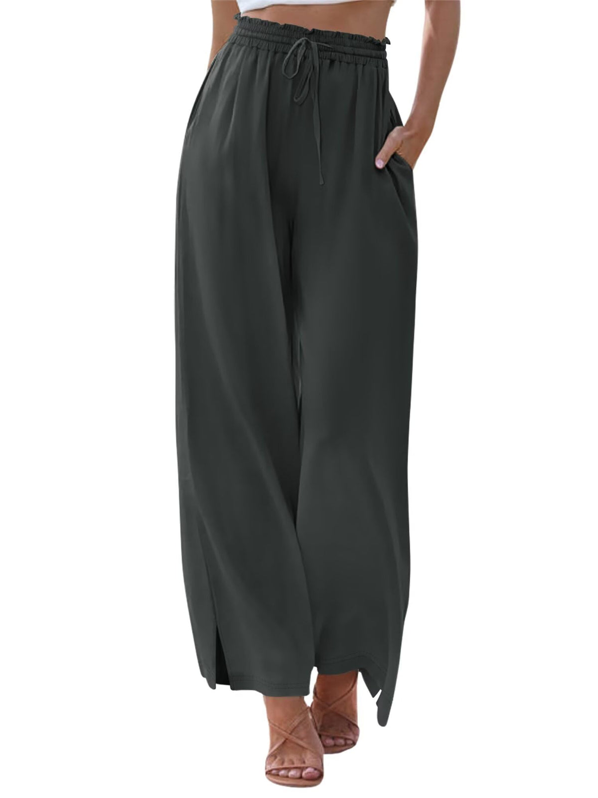 Kissmoda Women's Casual Palazzo Lounge Pants Loose Wide-Leg Yoga