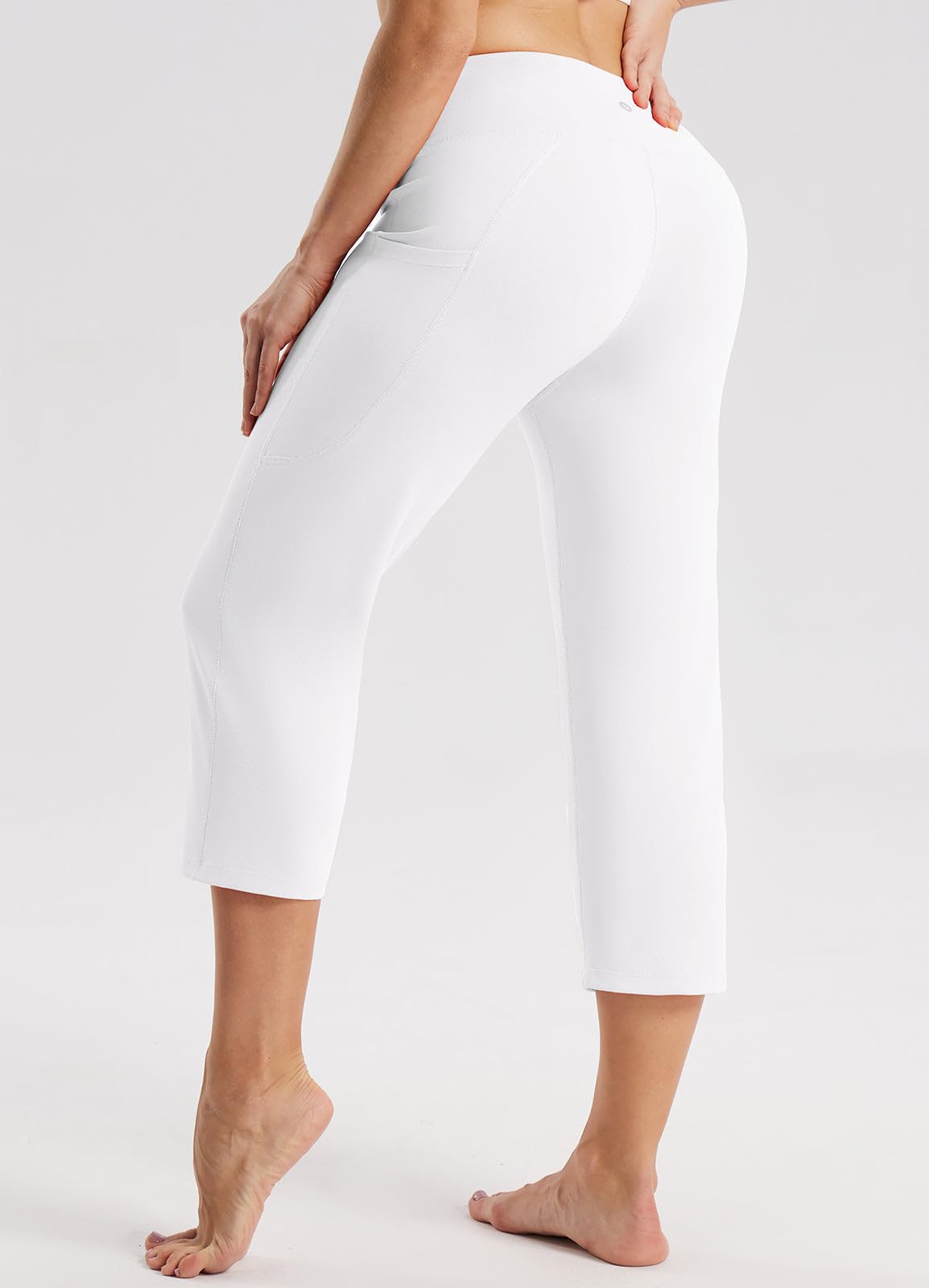 Baleaf Capri Pants For Women With Pockets Capris Wide-Leg White 3xl