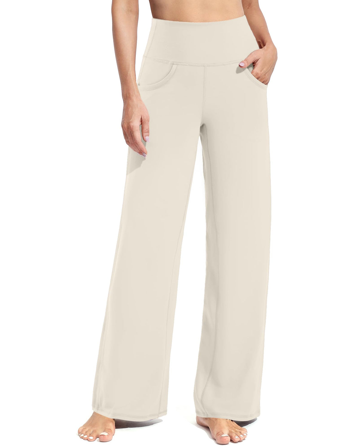 Promover Wide-Leg Sweatpants For Women Relaxed Fit Flare Ivory S
