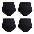 Mama Cotton Women's’s Over The Bump Maternity High Waist Full Coverage Pregnancy Adjustable Waistband (all Black 4 Pack, Size-m) Panties