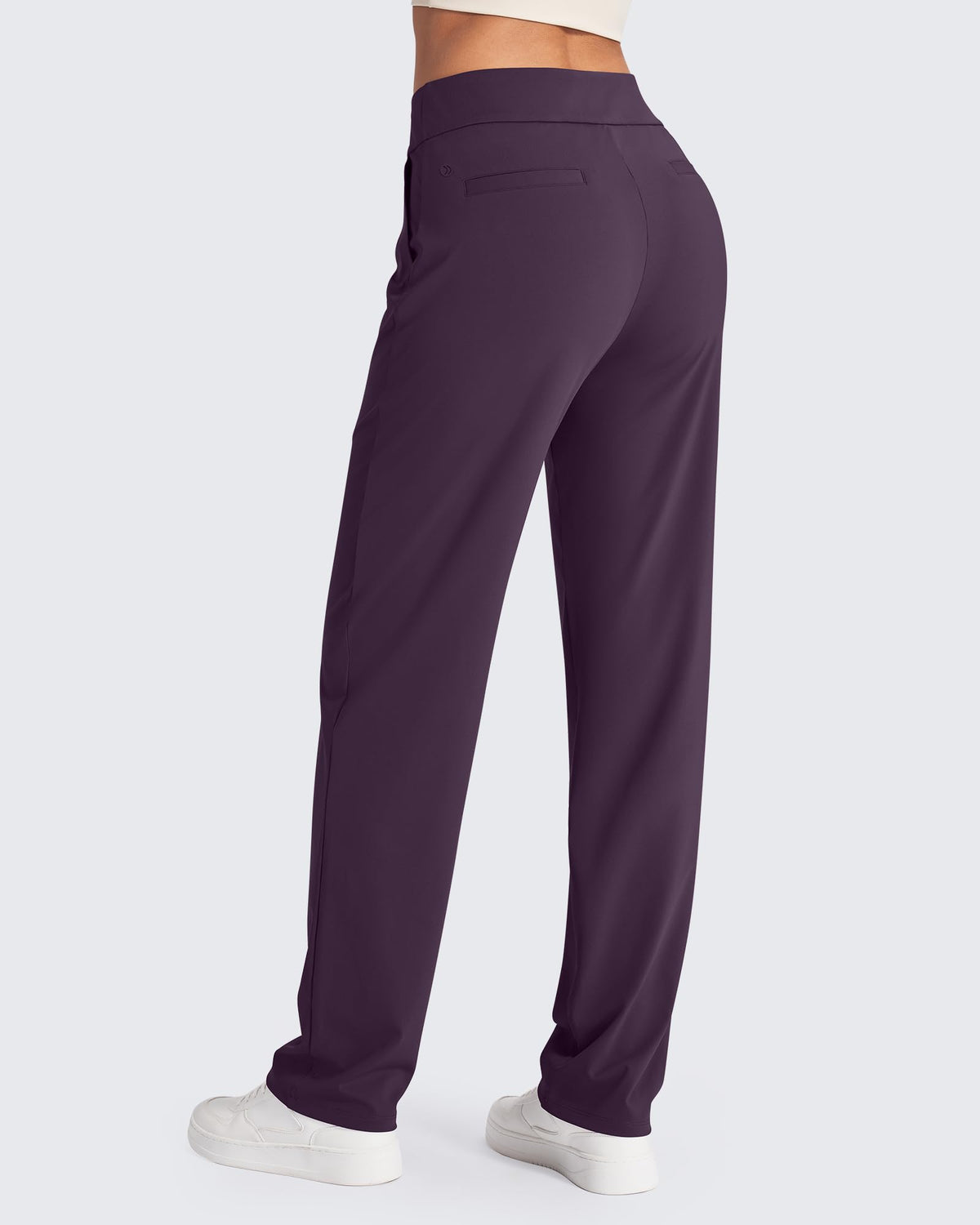 G4free Pants For Women Straight-Leg Yoga Trousers Grape Purple M