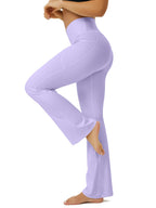 Fohofo Yoga Pants Women Flare Leggings For With Pockets - Lilac