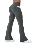 Copyleaf Women's Yoga Pants With Pockets High-Waisted - Dark Grey