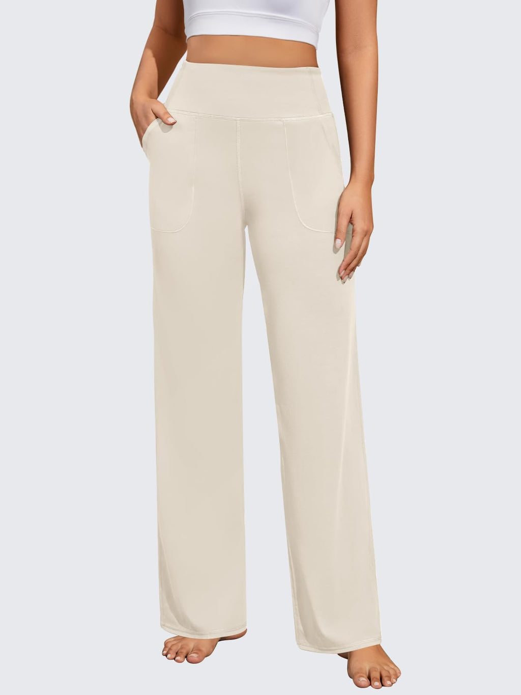 Fireswan Yoga Pants Women High-Waist Wide-Leg With Pockets - Size Medium