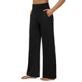 Fireswan Yoga Pants Women High-Waist Wide-Leg With Pockets Black
