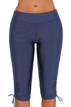 Urchics Women's Plus-Size Rash Guard Capris Long Swim Shorts - Blue