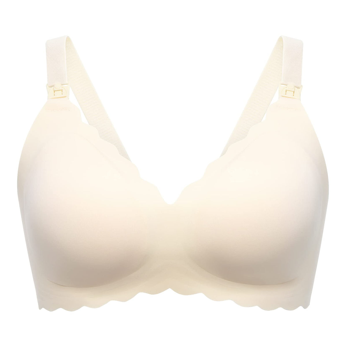 Women's Momcozy for Breastfeeding, Seamless Pregnancy Wireless Classic Jelly Strip Support Cream Nursing Bra