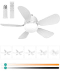 HK Socket Fan Light Small Ceiling Fan With Light and Remote, 20 Inch Screw-in for E26/E27 Base, 5 Speed Dimmable Mini for Bedroom Kitchen and Small Rooms, White