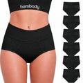 Bambody Absorbent Period Bamboo Rayon for Women's and Teens All-day Long Overnight Protection-, Leakproof 3x-large, 6 Pack Black Panties