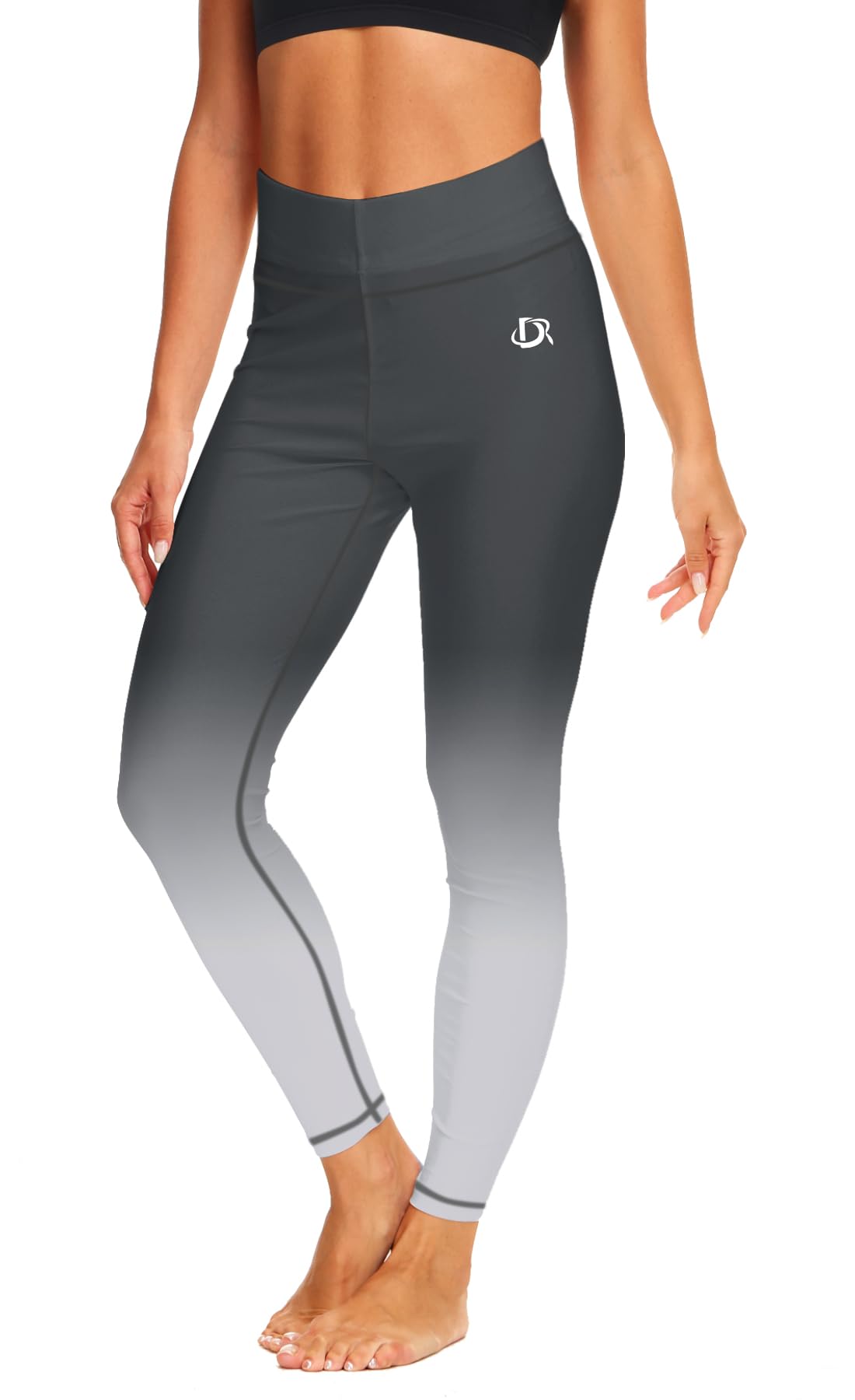 Women's Swim Beach Pants UPF 50+ Surfing Water Sport Pants Gradient Grey Print Rash Guard Pants M