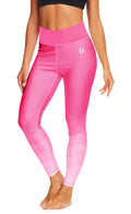Womens Gradient Swim Leggings Uv Sun Protection Water Sport Tummy Control Swimming Pants Pink S