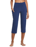 Baleaf Women's Capri Pants With Pockets High-Waist Navy Blue M