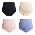 Mama Cotton Women's’s Over The Bump Maternity High Waist Full Coverage Pregnancy Adjustable Waistband (multicolor F 4 Pack, Size-l) Panties