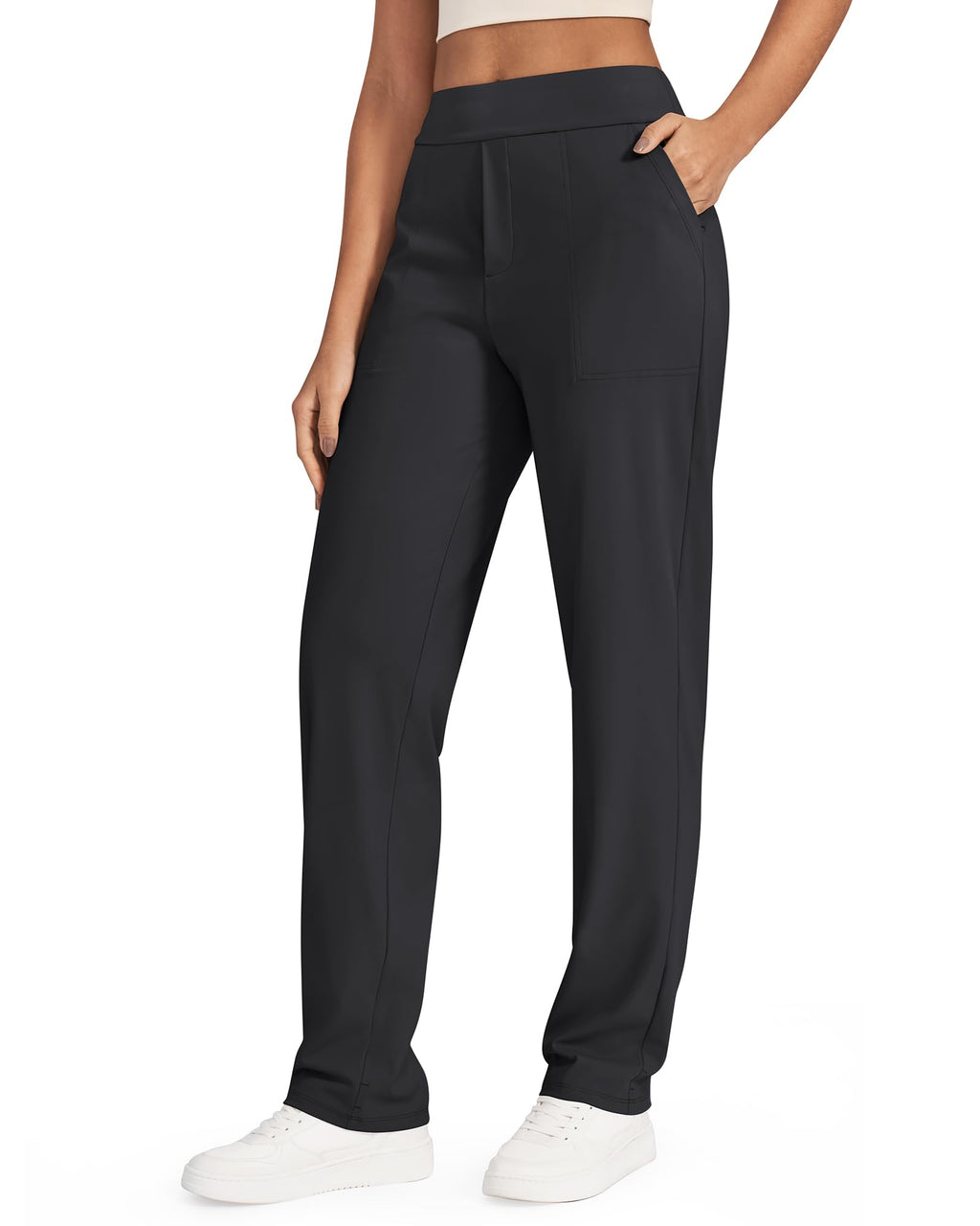 G4free Dress Pants For Women Business Casual Work Black M Extra Tall