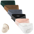 Women's Angelhood Cotton Maternity Under Bump, Healthy Pregnancy Postpartum 6 Pack with Laundry Bag Panties