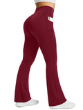 Pretisky Women's Flared Yoga Pants With Pockets High-Waisted Flare