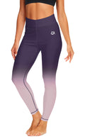 Womens Gradient Swim Pants High Waisted Quick Dry Pants Tummy Control Rash Guard Pants Purple M