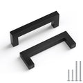 Goldenwarm 10 Pack 3 Inch Matte Black Cabinet Handles, Solid Square Bar Drawer Pulls, Modern Cabinet Hardware for Kitchen Bathroom Cupboard Dresser