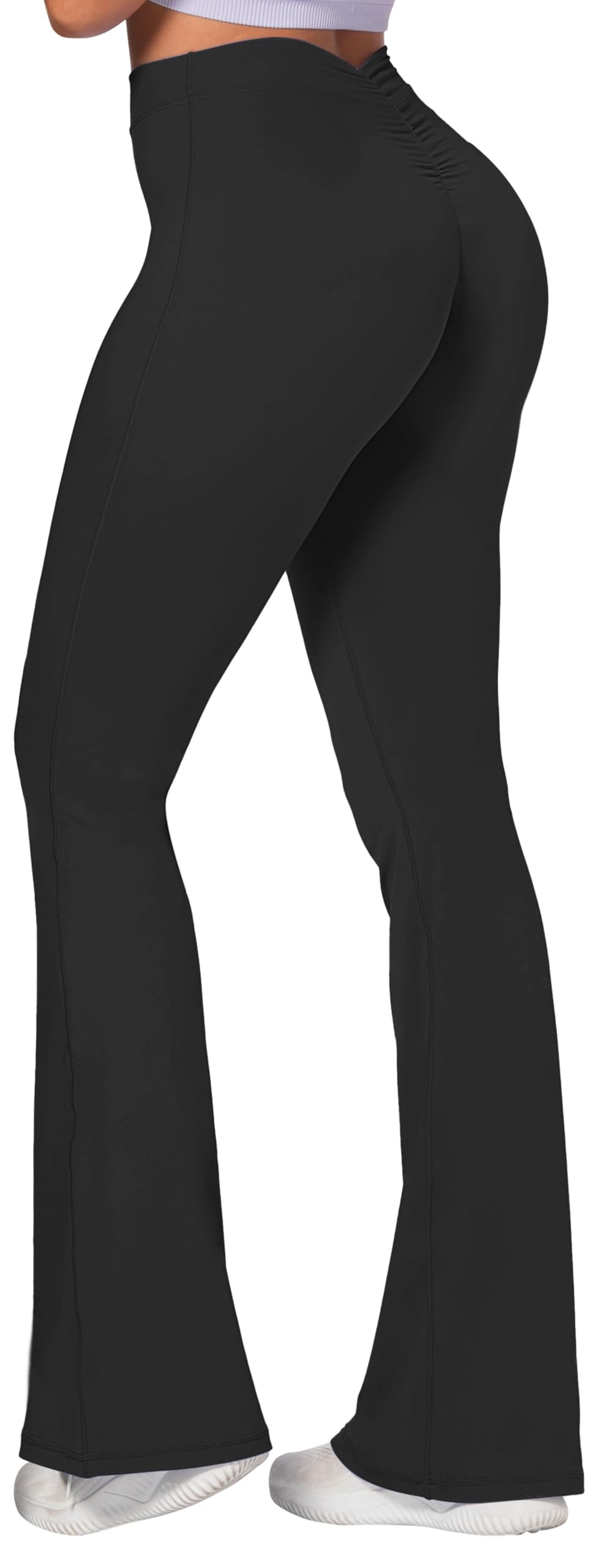 Sunzel Sunzfly Flare Leggings For Women No Front Seam Buttery - Black