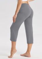 Baleaf Capri Pants For Women With Pockets Capris Wide-Leg Dark Grey S