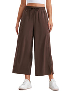 Women's Crz Yoga Lightweight Wide-Leg Crop Pants 25" - Hot Fudge Brown