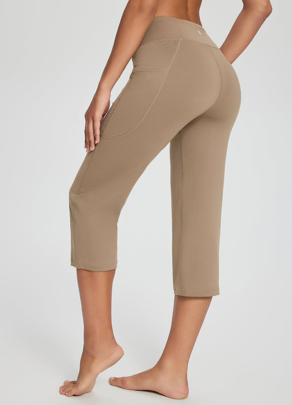 Baleaf Women's V Crossover Waist Capri Pants - V Waist-cocoa