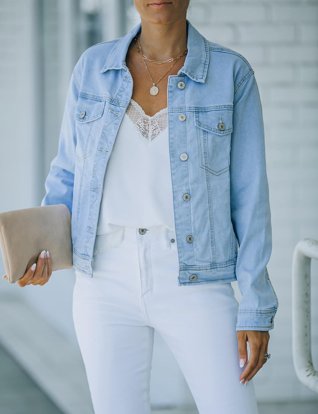 Luvamia Denim Jacket For Women Light Color Women's Jackets - Blue