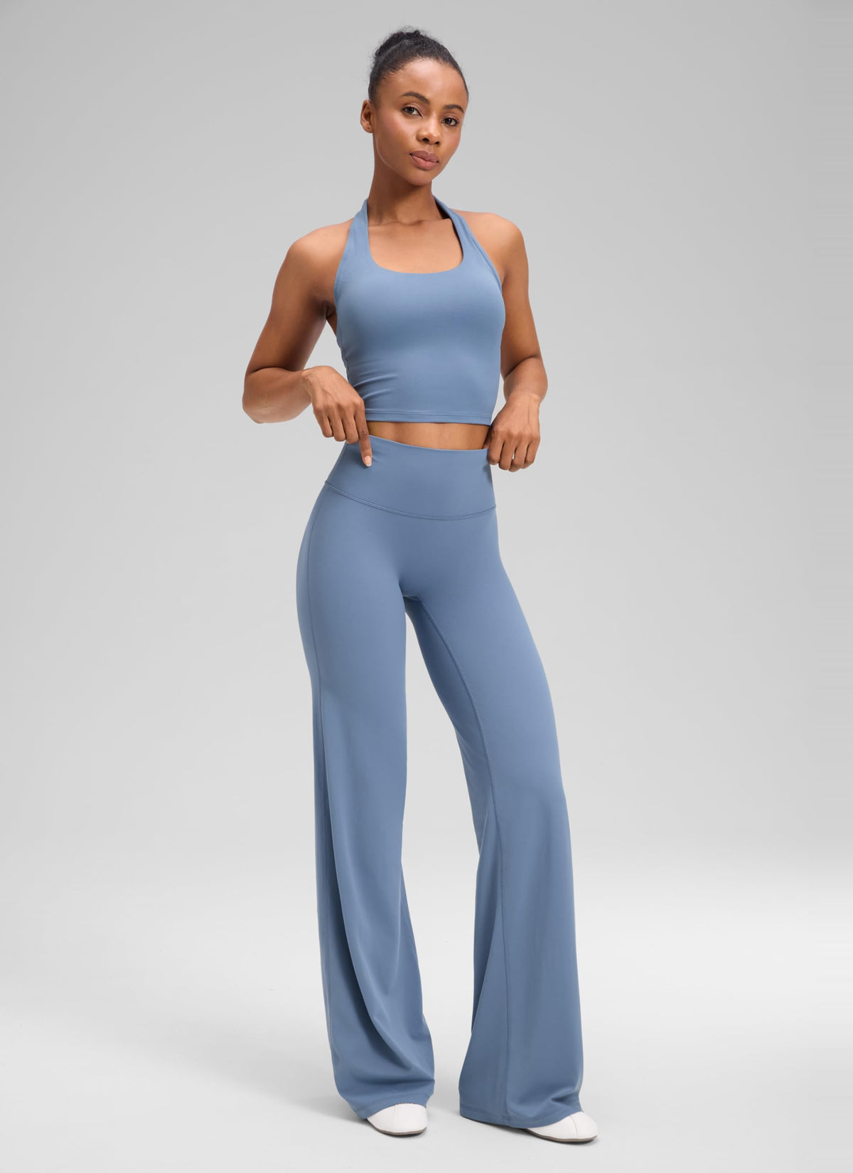 Women's Crz Yoga Softretch Wide-Leg Pants 28" Washed Denim X-small