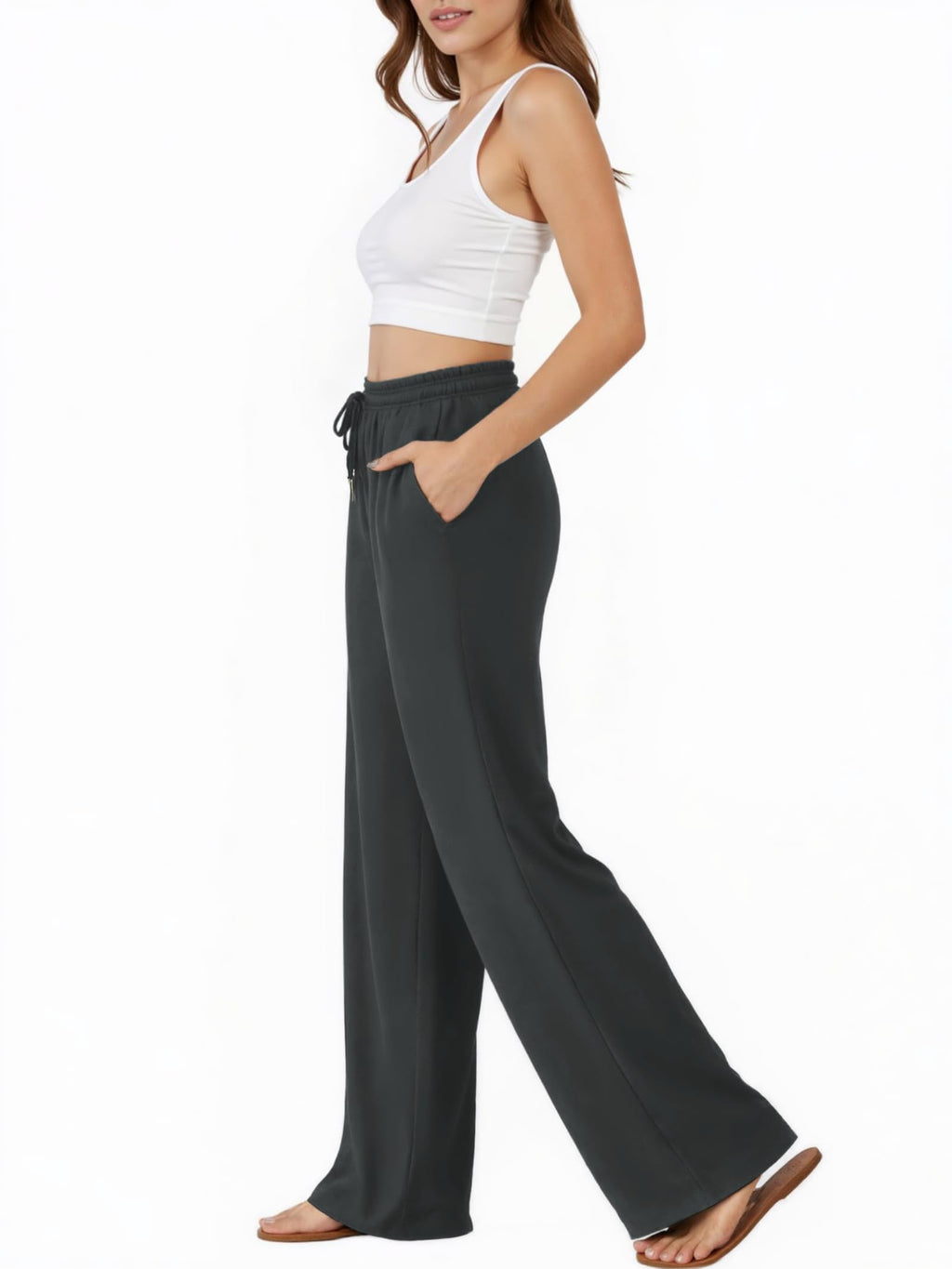 Jekaoyi Wide-Leg Sweatpants For Women High-Waisted Baggy Sweat Track