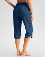 Viodia Women's 18" Plus-Size Modest Swim Capris Pants - Bright Ocean
